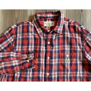 Ralph Lauren Denim & Supply Mens Size M Red White Blue Plaid L/S Button Down